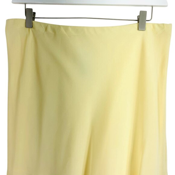 Plus size blouse and skirt set chiffon soft canary yellow SZ 14 top 16 skirt - Picture 15 of 16